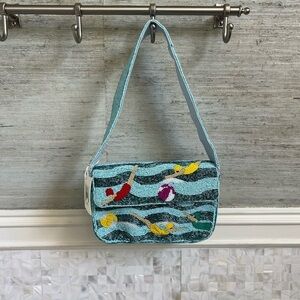 NWT new sol mer beaded summer pool swimmers shoulder bag purse water ocean fiona
